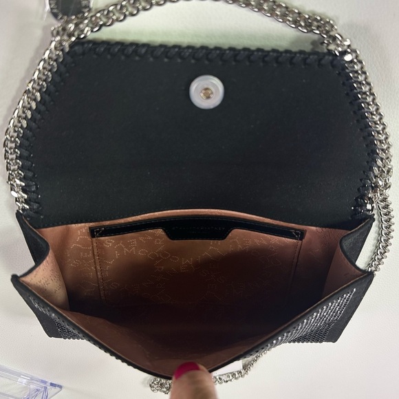 NEW STELLA MCCARTNEY MINI CROSSBODY ALL OVER CRYSTAL HOT FIX BLACK NWT! - Picture 8 of 12